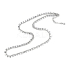 Rack Plating Brass Twisted Chain Heart Tassel Necklaces for Women NJEW-K382-15D-P-1