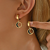 Elegant 201 Stainless Steel Moon Hoop Earrings XZ5381-1-1