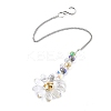 Glass Flower Hanging Suncatchers HJEW-C009-01E-2