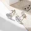 Rack Plating Brass Micro Pave Clear Cubic Zirconia Stud Earrings EJEW-K299-01P-C-2