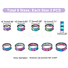 18Pcs 9 Size 201 Stainless Steel Grooved Finger Ring Settings STAS-UN0049-69MC-4