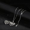 Anti-Tarnish 304 Stainless Steel Heart Locket Pendant Cable Chain Necklaces for Women LS-NJEW-M050-04B-P-2