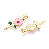 Brass Enamel Pendants KK-N265-08G-2