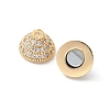Brass Micro Pave Cubic Zirconia Magnetic Clasps KK-U052-03G-2