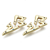 Brass Micro Pave Cubic Zirconia Spring Gate Rings ZIRC-N039-024-NF-3