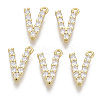 Brass Micro Pave Cubic Zirconia Charms KK-T060-05-V-G-NF-1