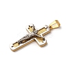 304 Stainless Steel Religion Jesus Cross Pendants STAS-F323-08PG-2