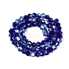 AB Color Plated Transparent Glass Beads Strands GLAA-G127-01-02O-3
