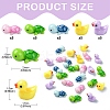 25Pcs 5 Styles Mini Tortoise & Duck Resin Display Decorations RESI-YW0001-61-3