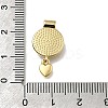 Brass Pave Natural White Shell Flat Round with Heart Pendants KK-C090-37G-07-2