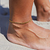 Stainless Steel Figaro Chain Anklets for Women WG1529C-04-1