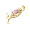 Brass Micro Pave Cubic Zirconia Pendants KK-E105-01G-03-2