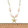 Starfish 304 Stainless Steel Pendant Necklaces NJEW-L465-02G-5