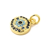 Real 18K Gold Plated Rack Plating Brass Micro Pave Cubic Zirconia Pendants Charms KK-S396-01F-2