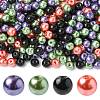 4 Strands 4 Colors Baking Paint Pearlized Glass Pearl Round Bead Strands HY-FS0001-09-1