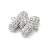 Brass Micro Pave Cubic Zirconia Letter Links KK-I717-04M-P-2