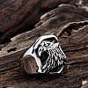 Punk Rock Style 316L Surgical Stainless Steel Eagle/Hawk Wide Band Rings for Men RJEW-BB06704-10-3