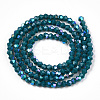 Opaque Solid Color Electroplate Glass Beads Strands EGLA-A039-P2mm-L18-3