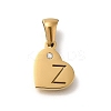 304 Stainless Steel Heart Pendants with Rhinestone STAS-Z103-01G-26-1