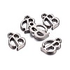 Gunmetal Plated Alloy Letter Pendants LS-PALLOY-J718-01B-B-2