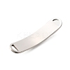 201 Stainless Steel Curved Rectangle Connector Charms STAS-R166-07P-2