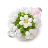 Beaded Flower Potted Charms PALLOY-MZ00446-02-4