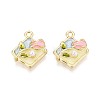 Rack Plating Alloy Enamel Pendants ENAM-N065-03KCG-1