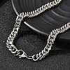8MM 304 Stainless Steel Cuban Link Chain Necklaces for Men NJEW-B134-03B-P-3