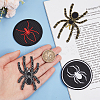 WADORN 4Pcs 4 Styles Halloween Spider Pattern Polyester Embroidered Iron on Cloth Patches FIND-WR0010-90-3