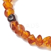 Natural Amber Beads Stretch Bracelets for Women BJEW-JB13256-02-3