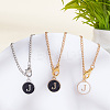 Flat Round with Letter Alloy Enamel Wine Glass Charms AJEW-AB00184-10-4