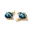 Rack Plating Brass Micro Pave Cubic Zirconia Pendants KK-D074-31G-3