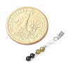 Faceted Round Natural Quartz Crystal & Labradorite & Black Spinel Beaded Pendants PALLOY-JF03529-08-4