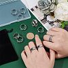 12Pcs Stainless Steel Grooved Finger Ring Settings STAS-UN0038-94C-2