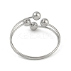 Round Brass Open Cuff Torque Bangles for Women BJEW-Z074-03P-3