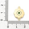 Brass Micro Pave Clear Cubic Zirconia & Shell Connector Charms KK-M303-03G-08-3