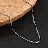 Brass Curb Chain Necklaces for Women NJEW-D302-50P-3