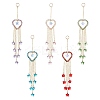 Natural Gemstone Heart Pendant Decorations HJEW-JM01139-1