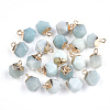 Electroplate Natural Amazonite Star Cut Round Charms G-S344-08F-1