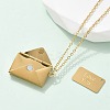 304 Stainless Steel Envolope Pendant Necklaces for Women NJEW-U037-01C-G-2