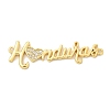 Brass Clear Cubic Zirconia Word Honduras Connector Charms KK-K293-40G-01-1
