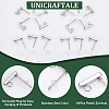 Rectangle 304 Stainless Steel Stud Earring Findings STAS-UN0058-32P-5