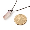 Natural Amethyst Nugget Pendant Necklace with Cowhide Leather Cord NJEW-JN03882-01-6
