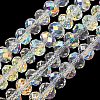 Electroplate Transparent Glass Beads Strands EGLA-A046-01B-21-1
