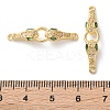 Rack Plating Brass Micro Pave Cubic Zirconia Snake Connector Charms KK-C084-10A-G-3