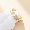 Brass Micro Pave Clear Cubic Zirconia Cuff Rings for Women RJEW-S398-02G-2