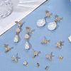 5 Pairs Brass Micro Pave Cubic Zirconia Studs Earring Findings KK-BBC0020-84-3