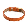 Leather Textured Bracelet Straps Slide Wristbands for Slide Charms AJEW-K232-01G-06-2