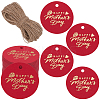 100Pcs Mother's Day Flat Round Gold Stamp Word Happy Mother' Day Hanging Tag DIY-SP0003-88B-1