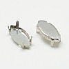 Non-Tarnish 201 Stainless Steel Sew on Prong Settings STAS-T032-04-4x8mm-2